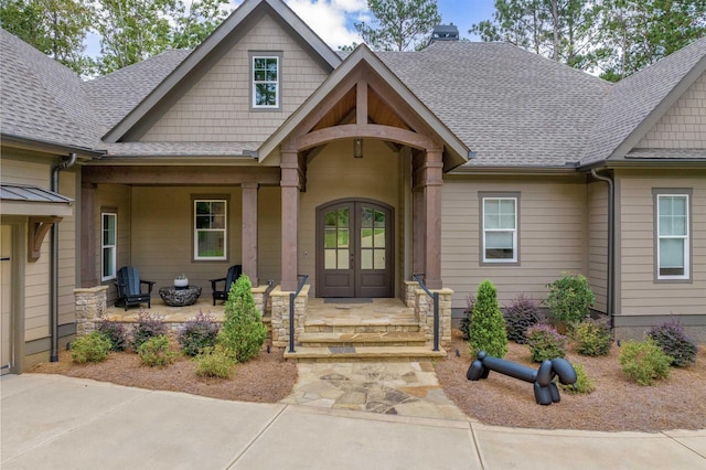 doorway to property with a porch