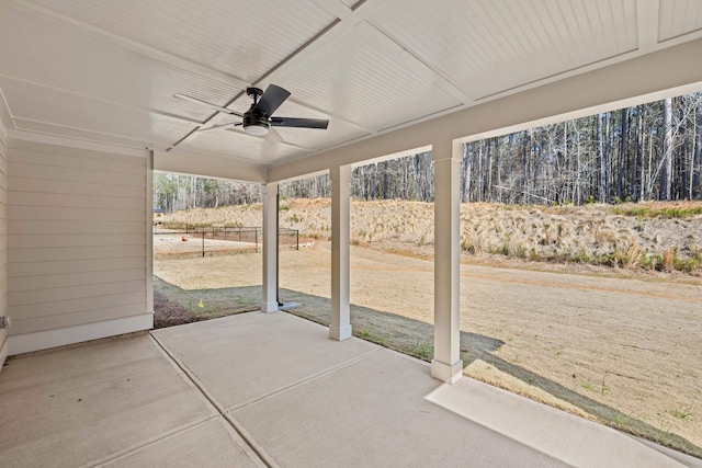 view of patio / terrace featuring a ceiling fan