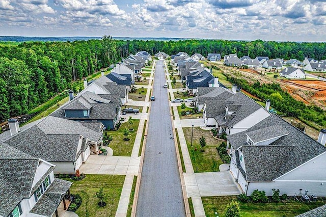 drone / aerial view with a residential view