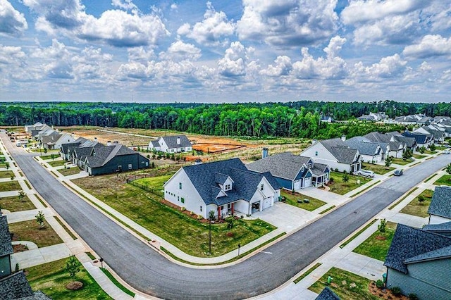 birds eye view of property with a residential view