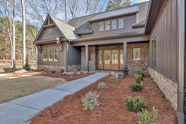 entrance to property with french doors