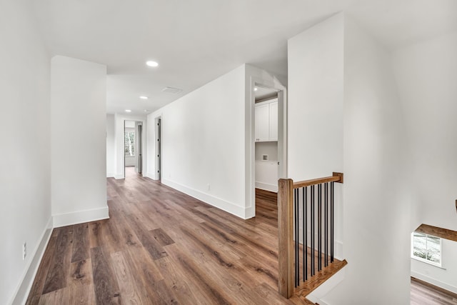 hall featuring wood-type flooring