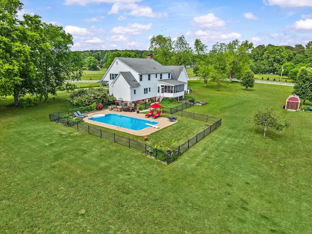 1290 Reid Duvall Rd, Madison, GA 30650 - rear view of house featuring a chimney, stairs, a wooden deck, a shingled roof, and a patio area