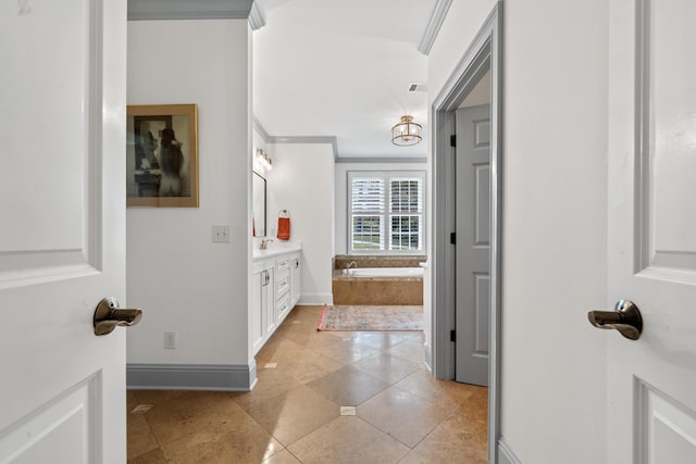 1191 Linger Longer Dr, Greensboro, GA 30642 - hallway with light tile patterned floors and baseboards