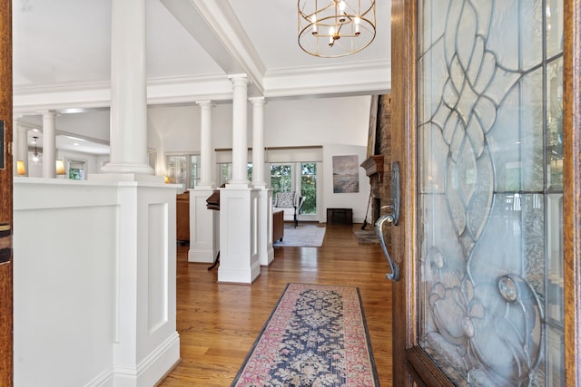 1191 Linger Longer Dr, Greensboro, GA 30642 - foyer featuring light wood-style flooring and ornamental molding