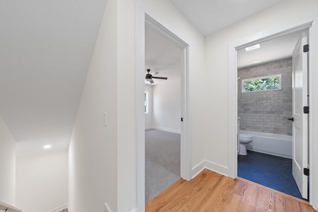 631 Susan Davis Rd, Sparta, GA 31087 - hallway featuring light wood-type flooring, plenty of natural light, and baseboards