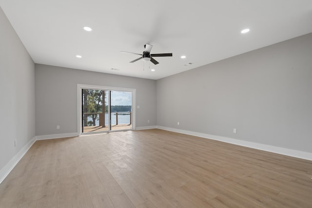 631 Susan Davis Rd, Sparta, GA 31087 - unfurnished room featuring ceiling fan, light wood-style flooring, recessed lighting, and baseboards