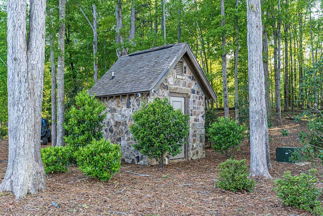 view of shed