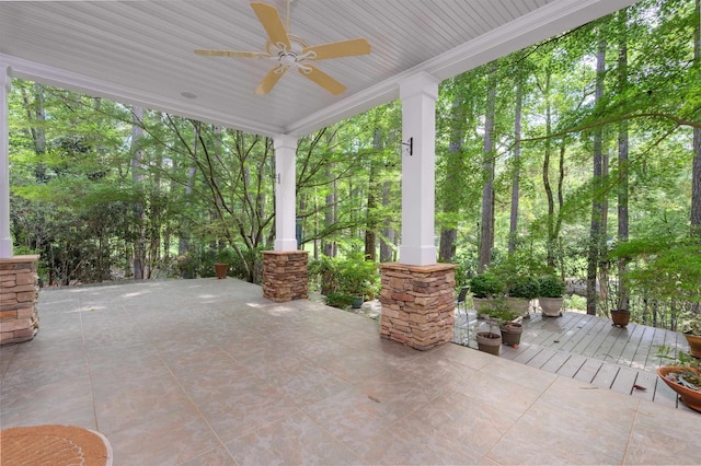 1320 Dejarnet Pl, Greensboro, GA 30642 - view of patio / terrace featuring a ceiling fan