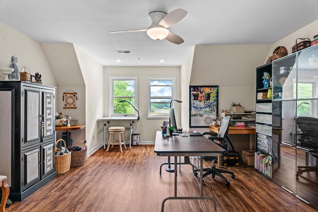1601 Heidi Trl, Buckhead, GA 30625 - home office with healthy amount of natural light, wood finished floors, ceiling fan, and baseboards