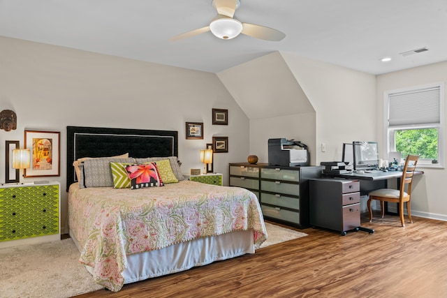 1601 Heidi Trl, Buckhead, GA 30625 - bedroom featuring wood finished floors, baseboards, an office area, a ceiling fan, and recessed lighting
