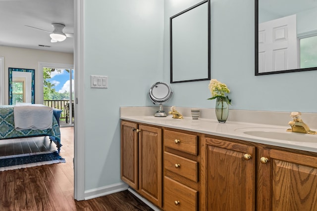 1601 Heidi Trl, Buckhead, GA 30625 - bathroom with vanity, baseboards, and wood finished floors