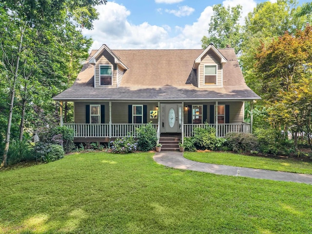 1601 Heidi Trl, Buckhead, GA 30625 - view of front of house featuring covered porch, a chimney, and a front yard