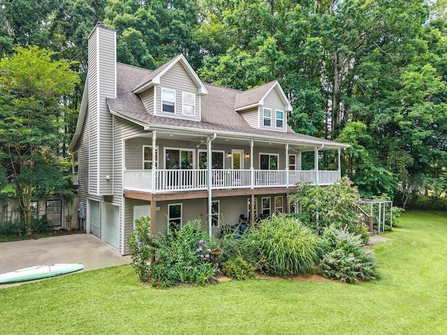 1601 Heidi Trl, Buckhead, GA 30625 - view of front of property featuring a garage, a front yard, concrete driveway, a chimney, and roof with shingles