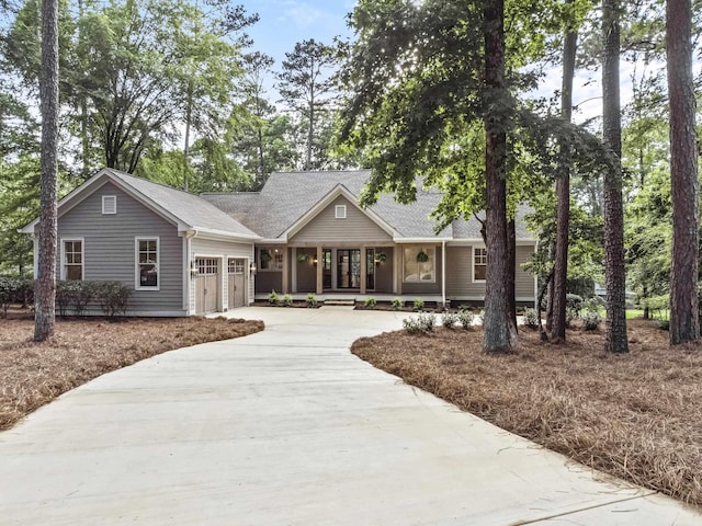 view of front of home with a garage