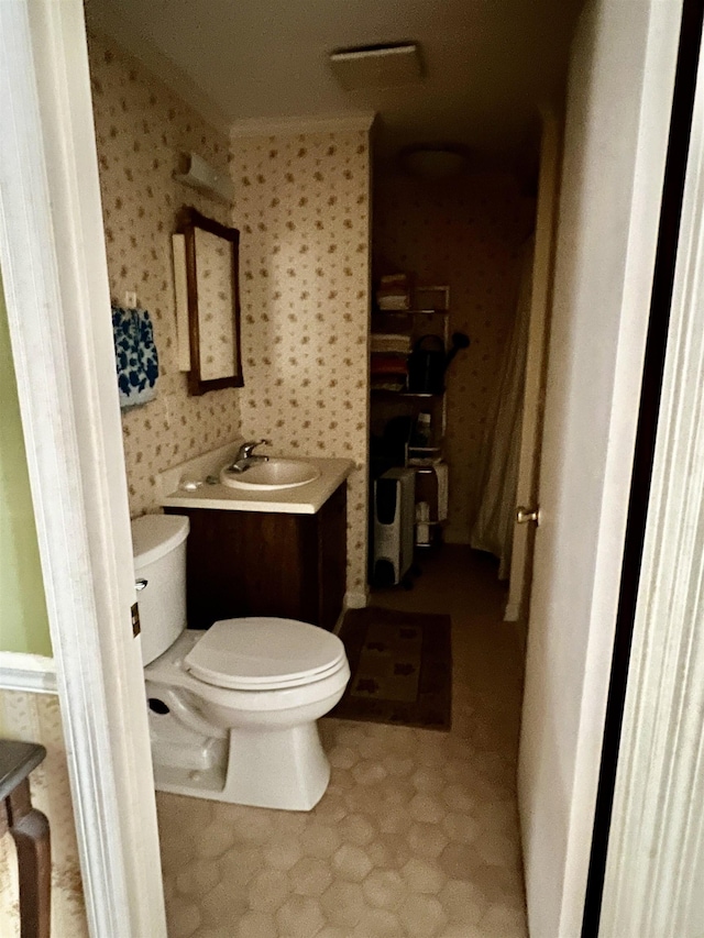 bathroom with vanity and toilet