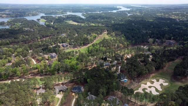 1111 Swift Crk, Greensboro, GA 30642 - aerial view of property's location with a heavily wooded area, a nearby body of water, and a golf course
