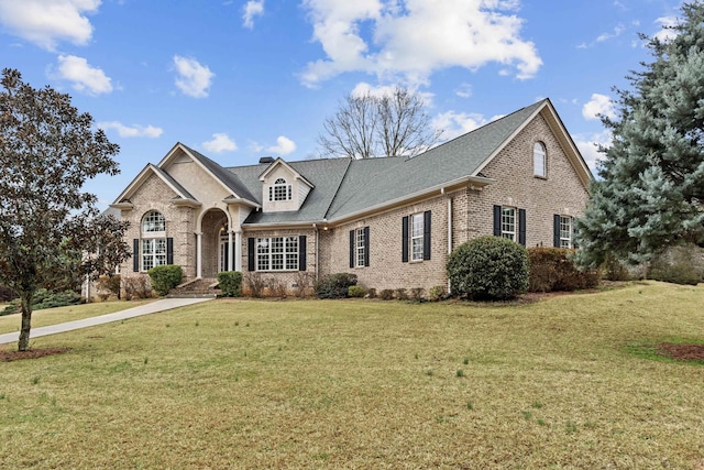 view of front of home featuring a front yard