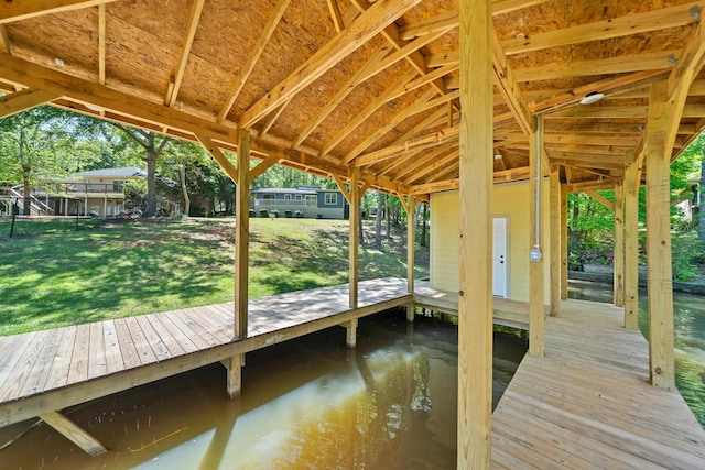 dock area featuring a yard