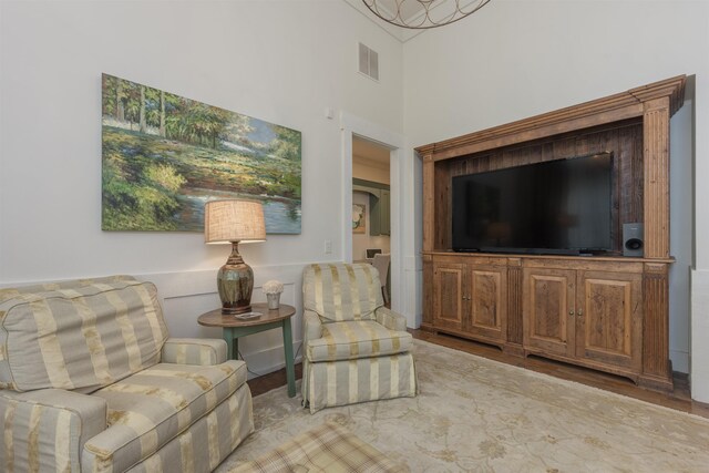 living area featuring light hardwood / wood-style floors