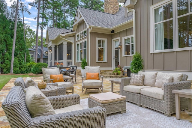 view of patio / terrace with an outdoor hangout area