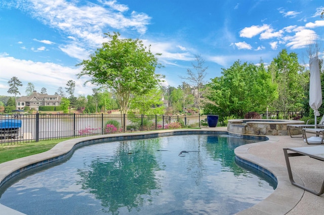 1071 Palmers Vw, Greensboro, GA 30642 - view of pool featuring a patio area, a pool with connected hot tub, and a fenced backyard