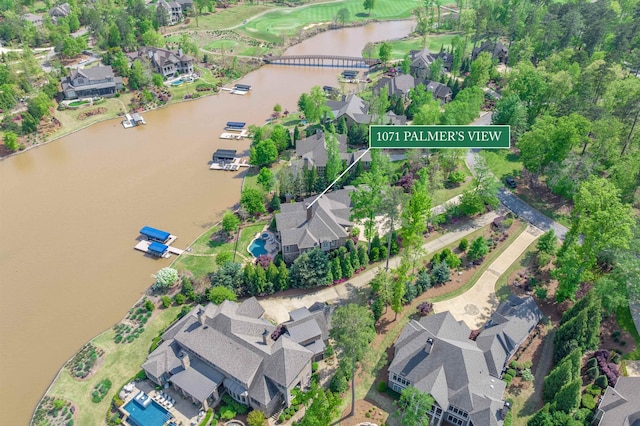 1071 Palmers Vw, Greensboro, GA 30642 - aerial view featuring a residential view and a water view