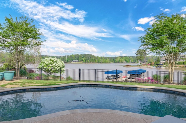 1071 Palmers Vw, Greensboro, GA 30642 - view of swimming pool with fence, a fenced in pool, and a water view