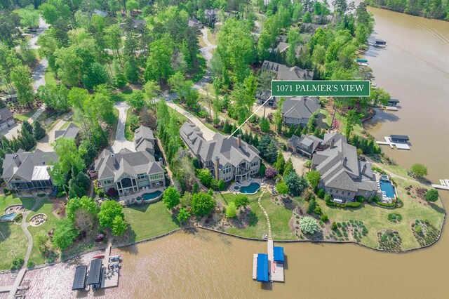 1071 Palmers Vw, Greensboro, GA 30642 - aerial view featuring a water view and a residential view