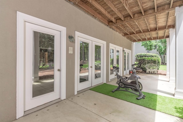 1040 Kimbrough Hill Ln, Greensboro, GA 30642 - view of patio / terrace featuring french doors