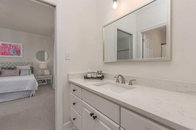 1040 Kimbrough Hill Ln, Greensboro, GA 30642 - bathroom with vanity, crown molding, and ensuite bathroom