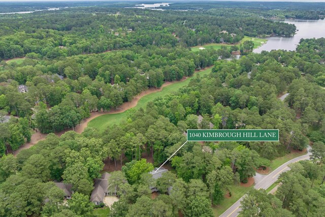 1040 Kimbrough Hill Ln, Greensboro, GA 30642 - aerial view of property's location with a large body of water, a heavily wooded area, and property parcel outlined