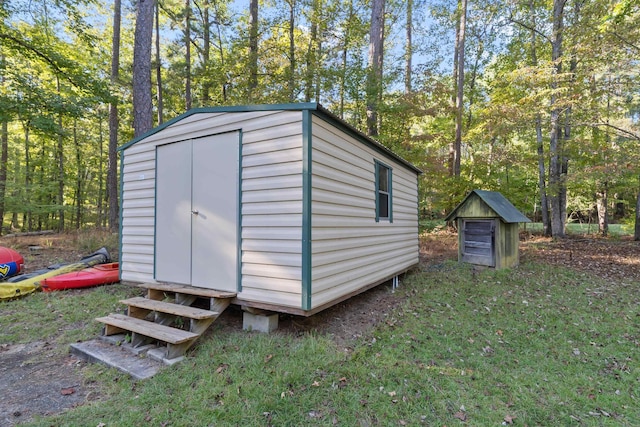 view of shed