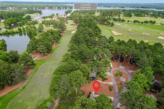 125 Secoffee Dr, Eatonton, GA 31024 - birds eye view of property with a water view and view of golf course