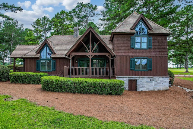 125 Secoffee Dr, Eatonton, GA 31024 - chalet / cabin with a chimney and board and batten siding