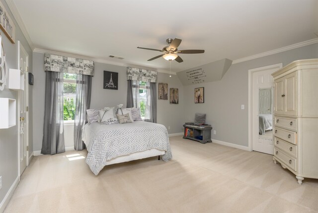 1811 Snug Harbor Dr, Greensboro, GA 30642 - bedroom with ornamental molding, light carpet, multiple windows, and a ceiling fan