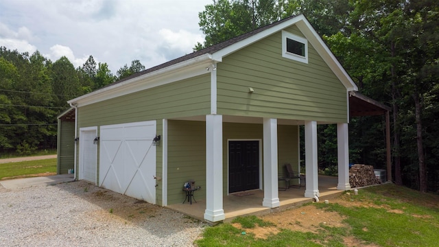 view of garage