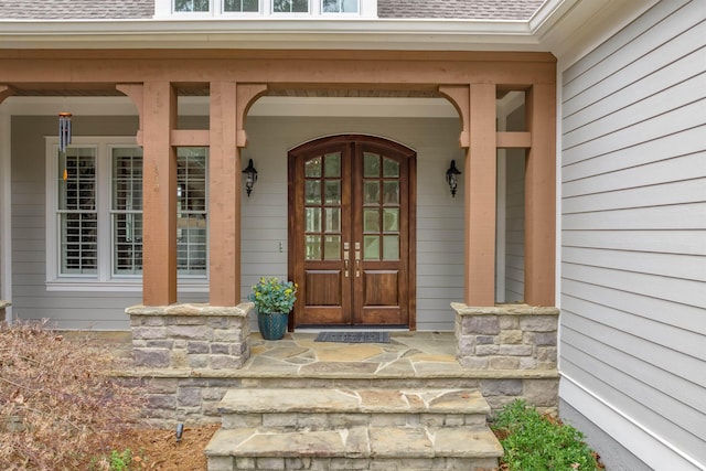 entrance to property with french doors