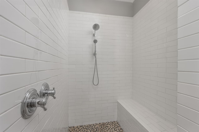 full bath with a tile shower