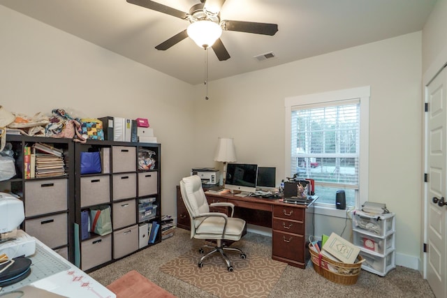 5761 Dixie Hwy, Rutledge, GA 30663 - office with ceiling fan and carpet flooring