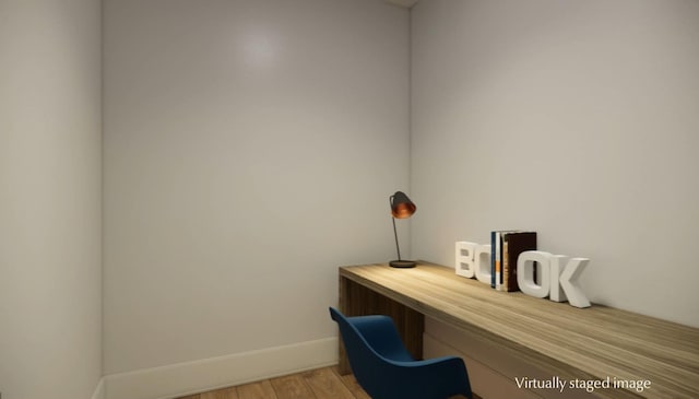 office featuring hardwood / wood-style flooring