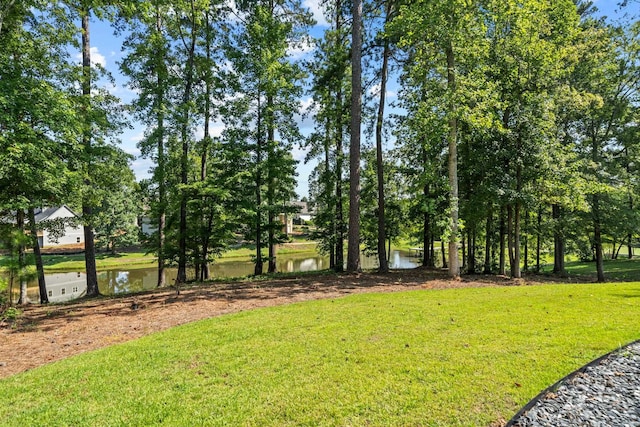 view of yard featuring a water view