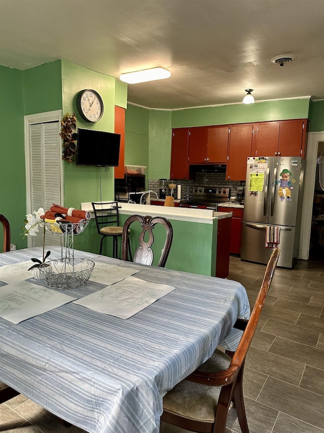 view of dining area