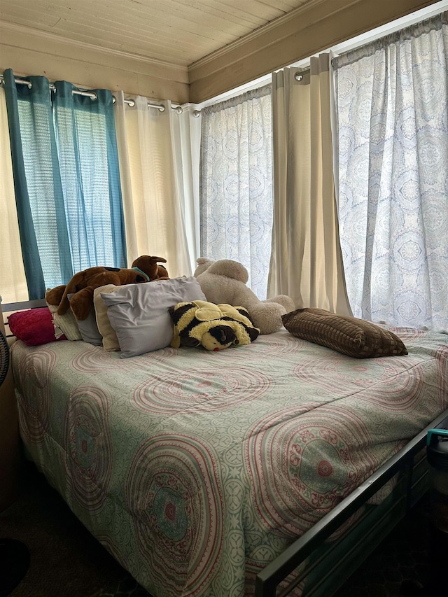 bedroom featuring wooden ceiling