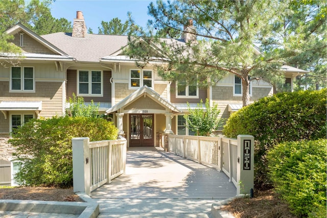 view of front of house featuring french doors