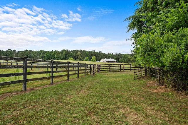 view of yard featuring a rural view