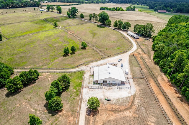 aerial view featuring a rural view