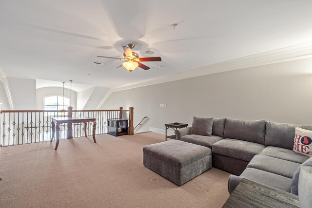 120UNIT304 Indian Summer Path, Eatonton, GA 31024 - carpeted living room featuring ceiling fan and lofted ceiling