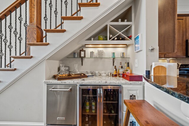 120UNIT304 Indian Summer Path, Eatonton, GA 31024 - bar with wine cooler and stone counters