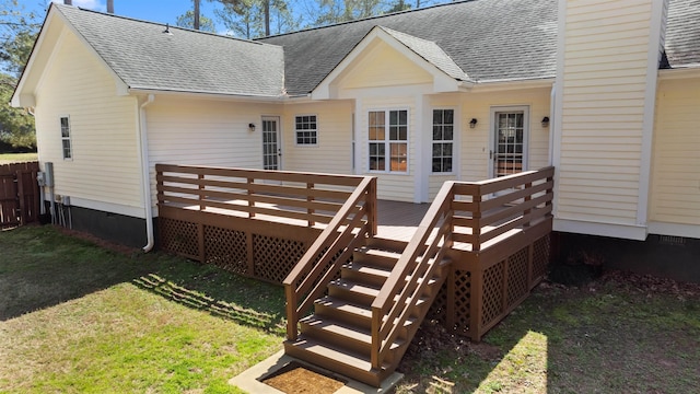 168 N Sugar Creek Rd, Buckhead, GA 30625 - rear view of house with roof with shingles, a deck, and crawl space